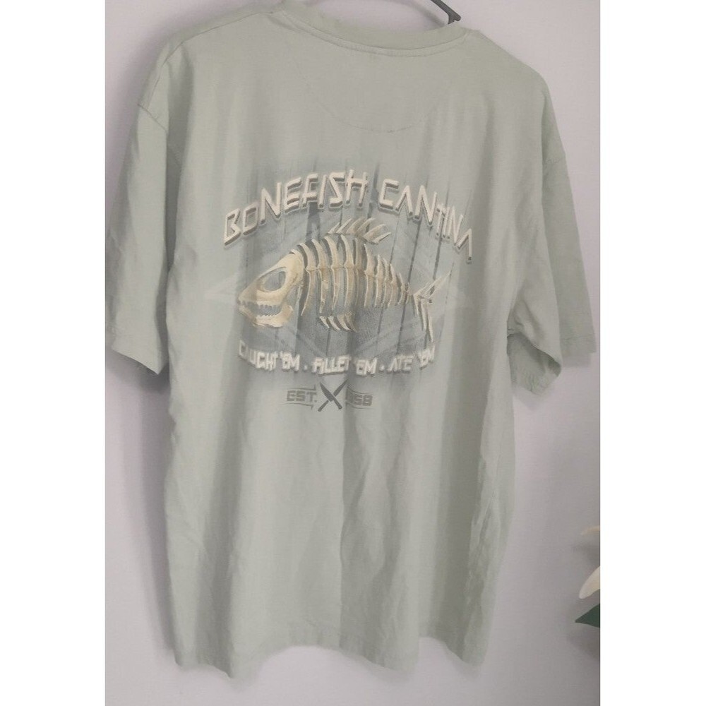 No Bad Days Bonefish Cantina T-Shirt Green  Caught Em Fillet Em Ate Em